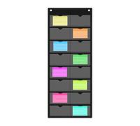 Wall Business Card Holder - 3x5 Inch | Sticky Notes Organizer, Index Pocket, Administrators, Teachers, Educators, Home Office, Garage, Warehouse, Classroom, Bi