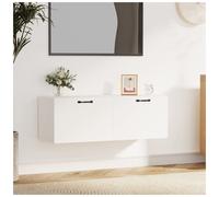 Wall Cabinet 100x36.5x35 cm White Engineered Wood Floating Storage Unit Minimal