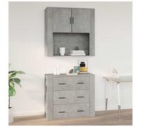 Wall Cabinet 2-Door Concrete Grey Engineered Wood 80x33x80 cm Modern Storage Cab