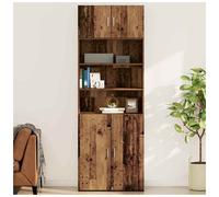 Wall Cabinet 2-Door Old Wood 80x42.5x40cm Engineered Wood Rustic Silver Handles