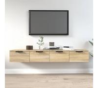 Wall Cabinet 2pcs White Engineered Wood Sonoma Oak 68x30x20cm Modern Storage Set