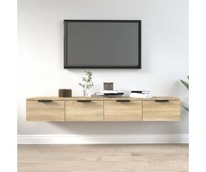 Wall Cabinet 2pcs White Engineered Wood Sonoma Oak 68x30x20cm Modern Storage Set