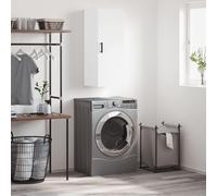 Wall Cabinet 34.5x34x90cm White Engineered Wood Wall-mounted Storage with Door.