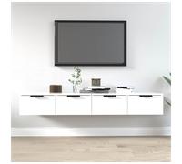 Wall Cabinet 68x30x20cm White Engineered Wood Wall-Mounted Modern Drawer SlimBox