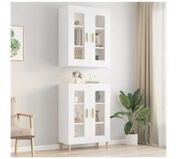 Wall Cabinet 69.5x34x90 cm White Engineered Wood Wall-Mounted Storage Modern Pro
