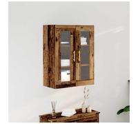 Wall Cabinet 69.5x34x90cm Old Wood Engineered Wood 2-Door Glass Gold Handles UK