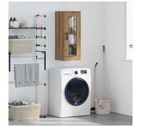 Wall Cabinet Artisan Oak 34.5x34x90cm Engineered Wood & Glass Wall-Mount Storage