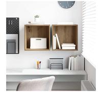 Wall Cabinet Artisan Oak 37x37x37 cm Engineered Wood 2pcs 3-Shelf Wall Unit Slim