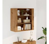 Wall Cabinet Artisan Oak 80x33x80 cm Engineered Wood 3-Shelf Modern Storage Unit