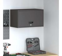 Wall Cabinet for Garage with Gas-lift Door Powder-coated Steel Storage vidaXL