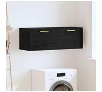Wall Cabinet Black Oak 100 x 36.5 x 35 cm Engineered Wood Rustic Gold D-Pulls HD