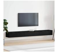 Wall Cabinet Black Oak 102 x 30 x 20 cm Engineered Wood Wall-Mounted 2pc Drawer