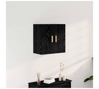 Wall Cabinet Black Oak 60x30x60 cm Engineered Wood 2-Shelf Wall-Mount CompactXL