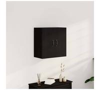 Wall Cabinet Black Oak 60x31x60 cm Engineered Wood Floating 2-Door Unit Storage