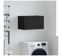 Wall Cabinet Black Oak 60x36.5x35cm Engineered Wood 2-Shelf Modern Floating Slim