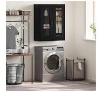 vidaXL Wall Mounted Cabinet Wall-mounted Black oak 69.5 x 34 x 90 cm