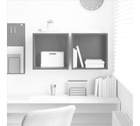 Wall Cabinet Black Oak Engineered Wood 37x37x37 cm 2pcs Wall-Mounted Compact UK
