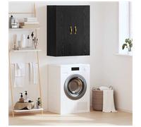 Wall Cabinet Black Oak Engineered Wood 69.5 x 34 x 90 cm 2 Hinge Doors Storage.