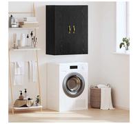 Wall Cabinet Black Oak Engineered Wood 69.5 x 34 x 90 cm 2 Hinge Doors Storage.