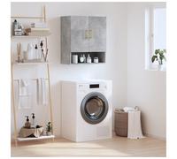 Wall Cabinet Concrete Grey 60x31x70 cm Engineered Wood 3-Compartment Indoor Slim