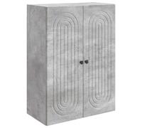 Wall Cabinet Concrete Grey 66 x 34.5 x 90 cm Engineered Wood Vintage Storage UK