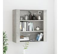 Wall cabinet Concrete Grey 80x33x80cm Engineered Wood 3-Shelf Modern Wall-Mount