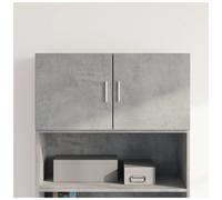 Wall Cabinet Concrete Grey 80x42.5x40 cm Engineered Wood 2-Door Wall-Mount Slim