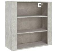 Wall Cabinet Concrete Grey Wood Material 80 x 33 x 80 cm with 3 Compartments, Modern Multi-Purpose Cabinet for Living Room, Bedroom, Hallway, Space-Saving Organiser with Lots of Storage Space