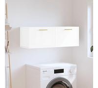 Wall Cabinet, Engineered Wood Construction, High Gloss Finish, Versatile Storage Solution for Kitchen or Bathroom, Ideal for Utility and Larder Use - 100x36.5x35 cm