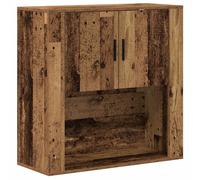 Wall Cabinet Old Wood Engineered Wood 80x33x80cm 2Shelf 2-Door Modern SpaceSaver