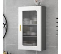 Wall Cabinet - Floating Wooden Storage Organizer with Glass Door for Makeup, Medicine & Display - Stylish Solution for Bathroom, Kitchen & Dining Room