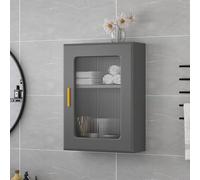 Wall Cabinet - Floating Wooden Storage Organizer with Glass Door for Makeup, Medicine & Display - Stylish Solution for Bathroom, Kitchen & Dining Room
