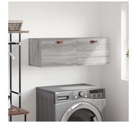Wall Cabinet Grey Sonoma 100x36.5x35cm Engineered Wood 2-Shelf Wall-Mounted Unit