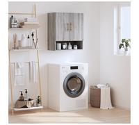 Wall Cabinet Grey Sonoma 60x31x70cm Engineered Wood 3-Compartment Garage Indoor