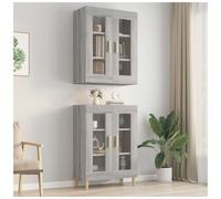Wall Cabinet Grey Sonoma 69.5x34x90 cm Engineered Wood Modern Hanging Storage.
