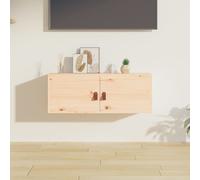 Wall Cabinet natural solid pine 80x30x30 cm Rustic Hanging Storage With 1 Shelf.