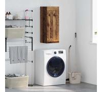 Wall Cabinet Old Wood 34.5x34x90cm Engineered Wood 1 Door Wall-Mount Storage Box