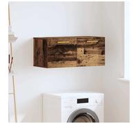 Wall Cabinet Old wood 80x36.5x35cm Engineered Wood Gold-tone D-Pull Storage Unit