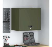 Wall Cabinet Olive Green 60x40x53cm Powder-Coated Steel Deadbolt Lock Pro Garage