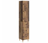 Wall cabinet set 2pcs Old Wood 33x34.5x90 cm Engineered Wood Wall-mounted Office