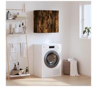 Wall Cabinet Smoked Oak 60x31x60 cm Engineered Wood Gold Handle Modern Slimline