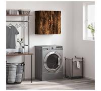 Wall Cabinet Smoked Oak 60x31x60 cm Engineered Wood Wall-Mount 2-Storage Handles