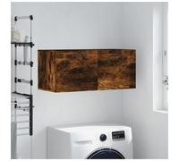 Wall Cabinet Smoked Oak Engineered Wood 80x36.5x35cm Matte Rectangle 2-Shelf XL