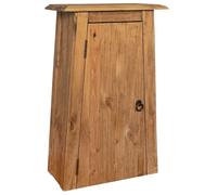 Wall Cabinet Solid Pinewood Vintage Bathroom Cabinet 42x23x70 cm Rustic Natural