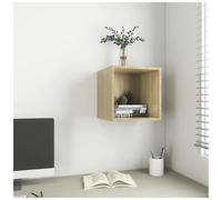 Wall cabinet Sonoma Oak 37x37x37 cm Engineered Wood Floating 2pcs Display Shelf