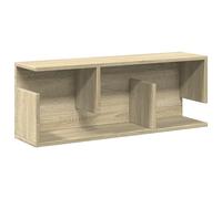 vidaXL 3 Open Shelf Black Wall Cabinet - Size: 30 x 20 x 80cm - Wilko