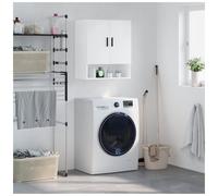 Wall Cabinet Wall Mounted Floating Storage 60 x 31 x 70 cm White Engineered Wood