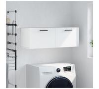 Wall Cabinet White 100x36.5x35cm Engineered Wood Matte Wall-Mounted Storage Unit