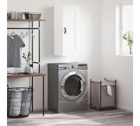 Wall Cabinet White 34.5x34x90cm Engineered Wood 1 Door Vertical Storage for Home