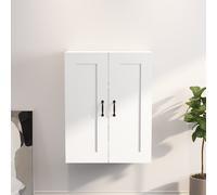 Wall Cabinet White 69.5x32.5x90cm Engineered Wood Metal 3-Compartment Wall-Mount
